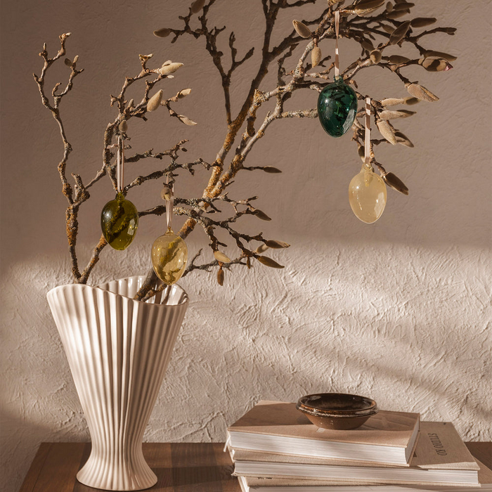 Set 4 ouă decorative din sticlă