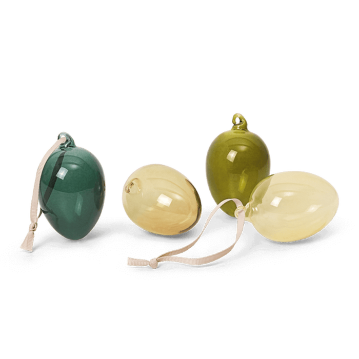 Set 4 ouă decorative din sticlă