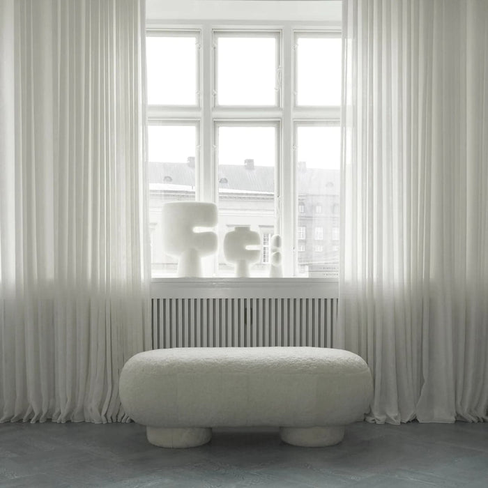 Banca Big Foot Alba din Blana de Oaie 120 cm 101 COPENHAGEN