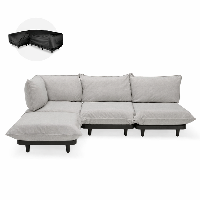 Canapea outdoor Paletti din 4 Module gri deschis + Husă cadou
