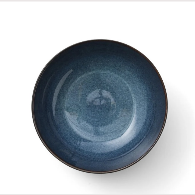 Bol de salată negru cu interior albastru 30cm
