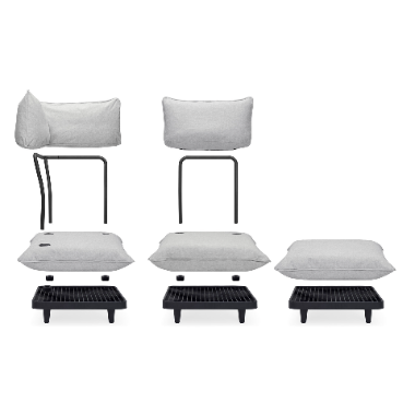 Canapea outdoor Paletti din 3 Module gri deschis + Husă cadou