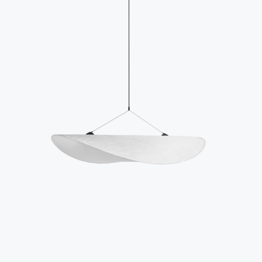 Corpuri Iluminat - Lampa Suspendata Tense Alba Din Textil 70 Cm New Works