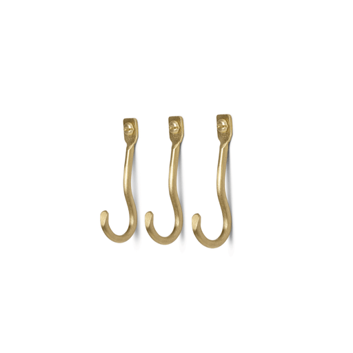 Decoratiuni - Set 3 Cuiere CURVATURE Aurii Din Alama FERM LIVING