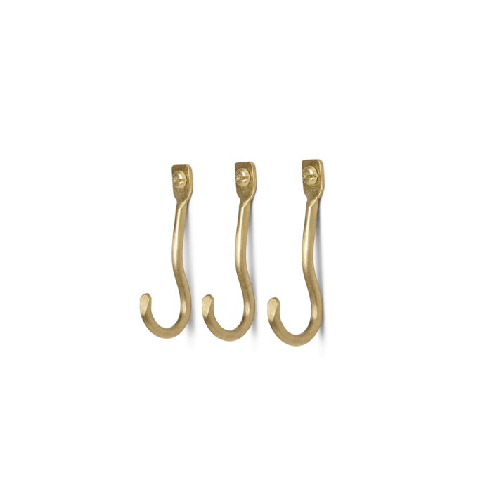 Decoratiuni - Set 3 Cuiere CURVATURE Aurii Din Alama FERM LIVING