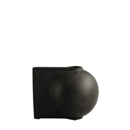 Decoratiuni - Vaza Offset Neagra Din Beton 30 Cm 101 COPENHAGEN