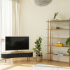 Mobilier - Comoda Tv AUDACIOUS Din Lemn De Stejar Natur Si Material Textil Negru 140cm UMAGE