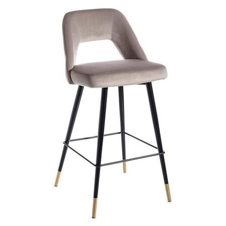 Scaun de Bar din Material Textil  Argintiu si Metal IXIA