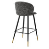 Scaun de Bar Volante Gri din Textil si Picioare Negre h 77 cm Eichholtz