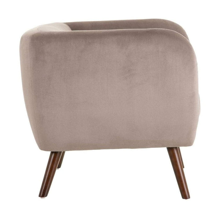 Fotoliu din Catifea Maro Deschis si Lemn IXIA