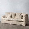 Canapea cu 4 Locuri din Material Textil Bej  IXIA
