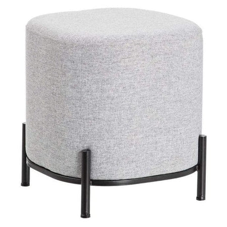 Puf Gri din Material Textil si Metal IXIA