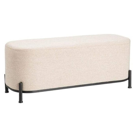 Bancheta Bej din Material Textil si Metal IXIA