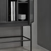 Cabinet BLUR Negru din MDF si Sticla cu Picioare Metalice TEULAT