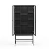 Cabinet BLUR Negru din MDF si Sticla cu Picioare Metalice TEULAT