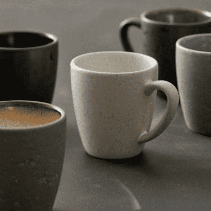 Cana Gri din Ceramica cu Interior Crem BITZ