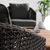 Canapea de 3 Locuri pentru Exterior Ninfa Neagra din Lemn si Textil Bizzotto