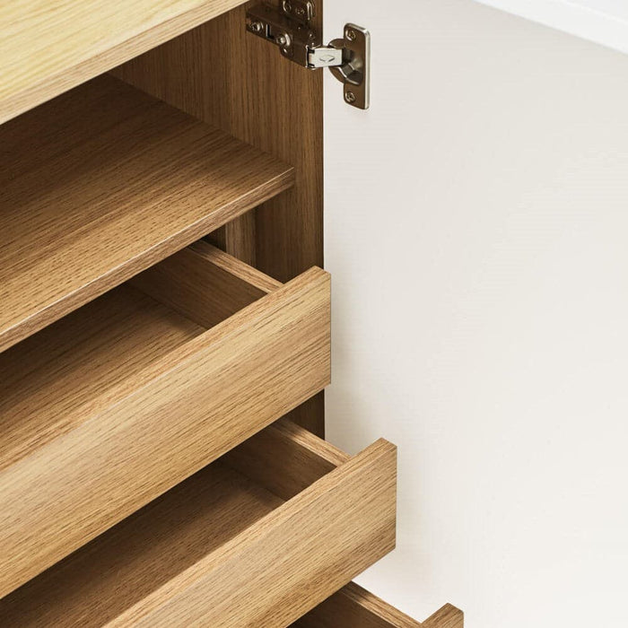 Comoda ARISTA Alba din MDF cu Picioare Metalice 165 cm TEULAT