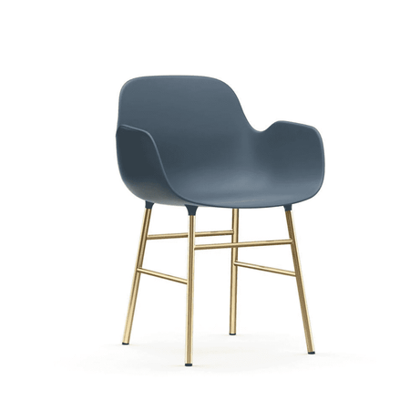 Scaun Form Albastru cu Brate din Plastic si Picioare din Metal Auriu NORMANN COPENHAGEN