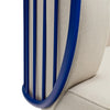 Fotoliu NABI cu Cadru Metalic Albastru si Sezut din Material Textil Crem TEULAT