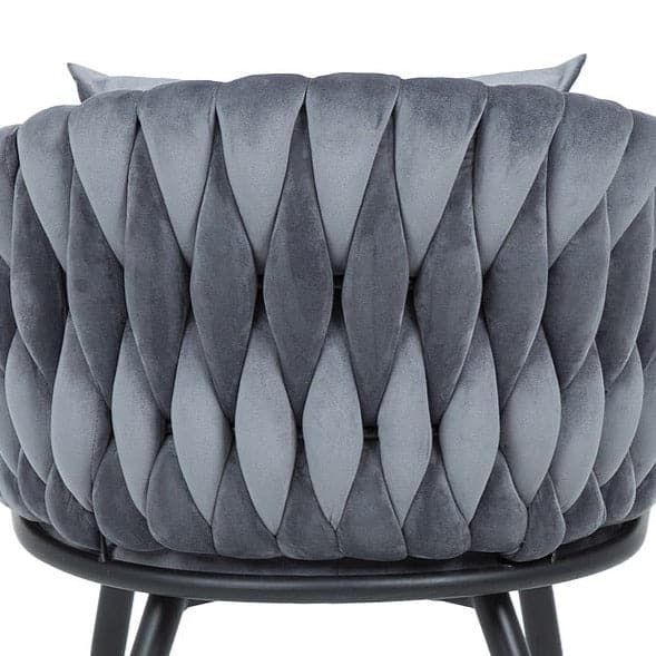 Scaun Nuvo din Catifea Gri si Cadru Metalic Negru SIGNAL