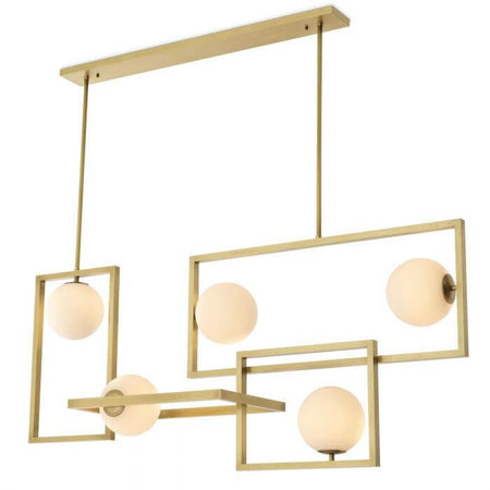 Lampa Suspendata Erasmus Aurie din Alama Antichizata 70.5 cm Eichholtz