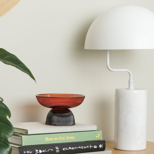 Lampa de Birou din Metal Alb si Marmura HUBSCH