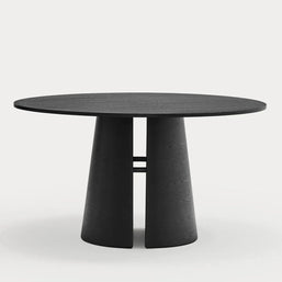 Masa de Dining Rotunda Cep din Lemn Negru 157cm TEULAT