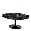 Masa de Dining Ovala Solo Neagra cu Blat din Marmura 170 cm Eichholtz