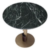 Masa de Dining Rotunda Flow cu Blat Negru din Marmura si Picior din Alama 85 cm Eichholtz
