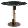 Masa de Dining Rotunda Flow cu Blat Negru din Marmura si Picior din Alama 85 cm Eichholtz
