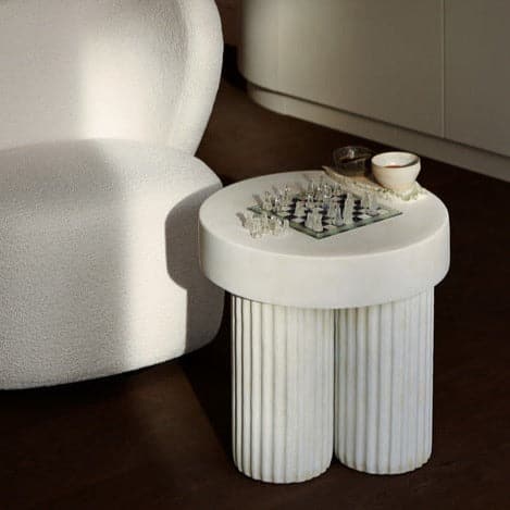 Masuta de Cafea Gear Alba din Beton NORR11