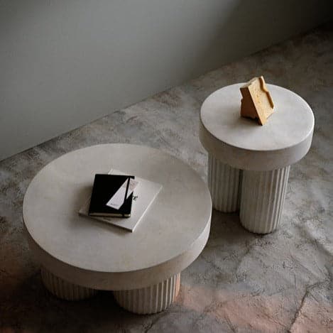 Masuta de Cafea Gear Alba din Beton NORR11