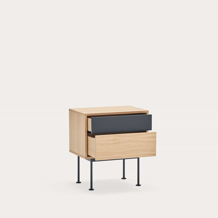 Noptiera YOKO Gri din Stejar 52 cm TEULAT