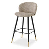  Scaun de Bar Volante Bej din Textil si Picioare Negre h 77 cm Eichholtz