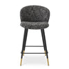 Scaun de Bar Volante Gri din Textil si Picioare Negre h 65 cm Eichholtz