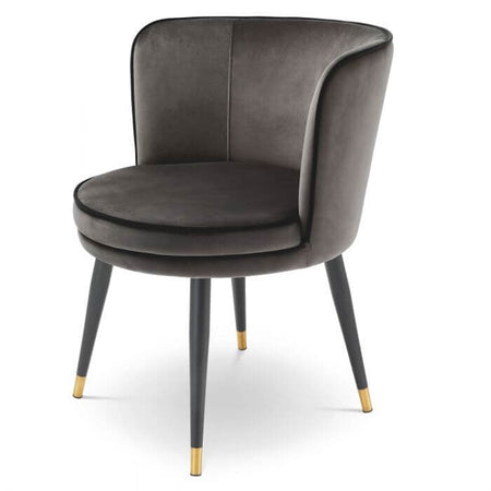 Scaun de Dining Grenada Negru din Textil Eichholtz