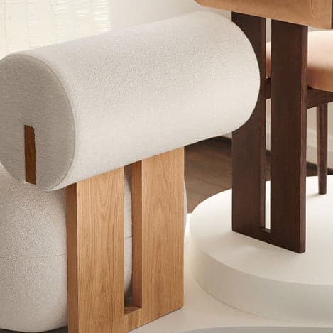 Scaun de Dining Hippo Nature din Lemn cu Sezut din Textil Boucle 24 NORR11