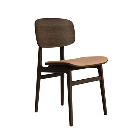 Scaun de Dining NY11 Maro din Lemn cu Sezut de Piele Dunes Camel NORR11