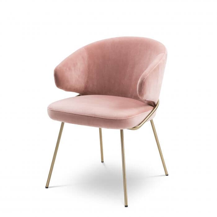 Scaun de Dining Kinley Roz din Textil Eichholtz