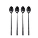 Set de 4 Linguri pentru Latte Negre din Inox BITZ