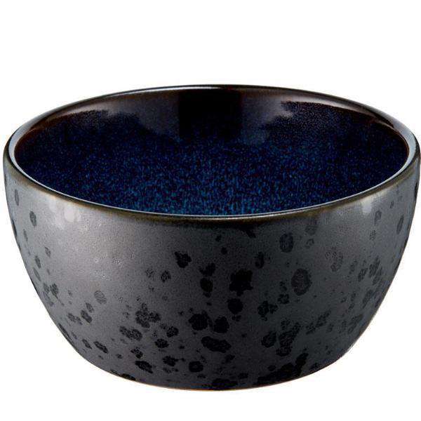 Bol Ceramic Negru cu Interior Albastru Marin BITZ