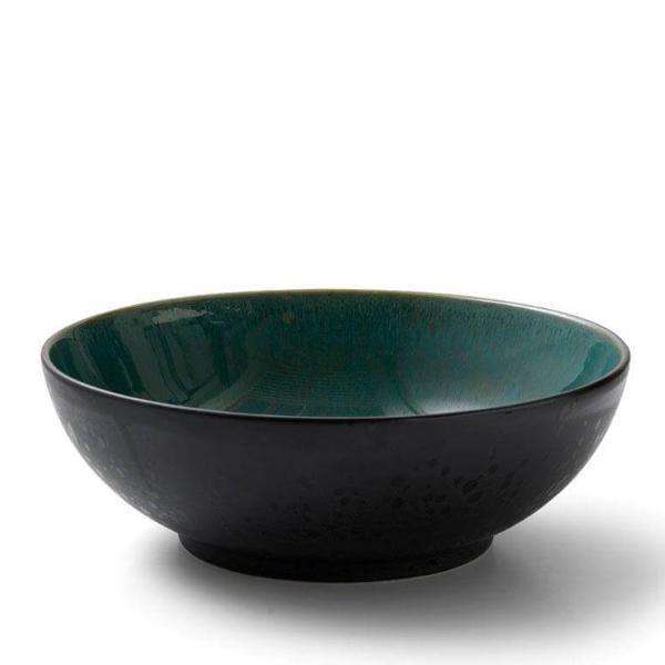 Bol Salata din Ceramica Neagra cu Interior Verde BITZ