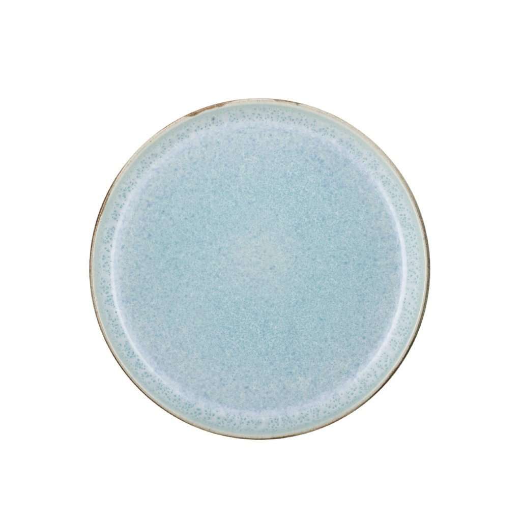 Farfurie Ceramica Gri cu Interior Albastru Deschis Bitz