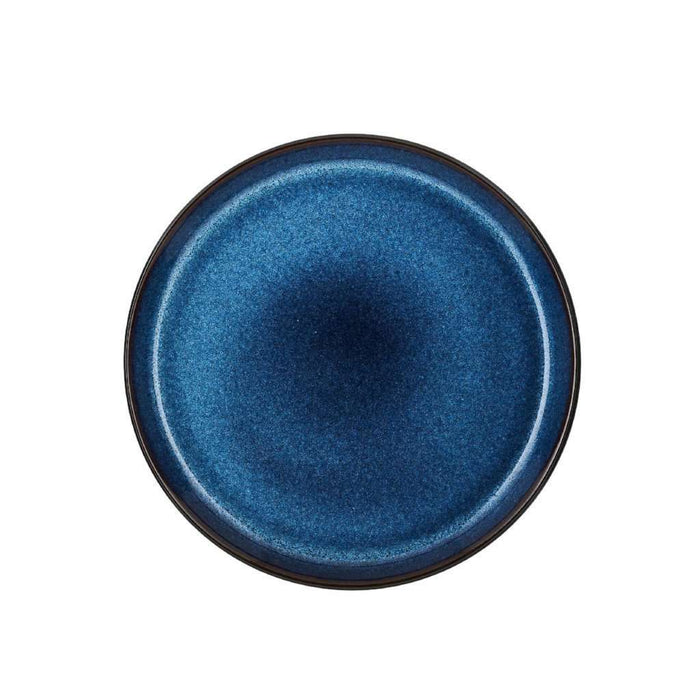 Farfurie Ceramica  Neagra cu Interior Albastru Inchis Bitz