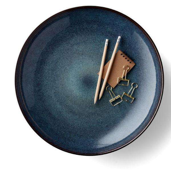 Platou Ceramic cu Interior Albastru Marin