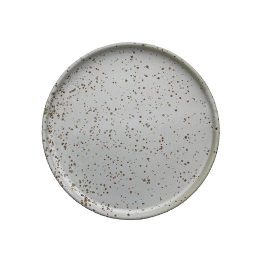 Set 2 Farfurii din Ceramica Albă cu Stropi Maro OYOY