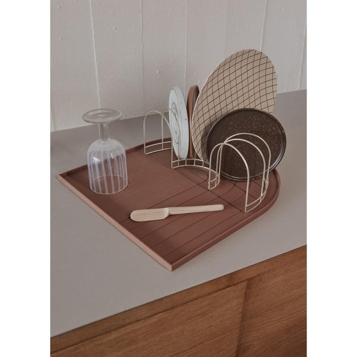 Set 2 Farfurii din Ceramica Albă cu Stropi Maro OYOY