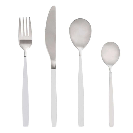 Set Tacamuri din Inox Argintii cu Alb(set 4) Nordal