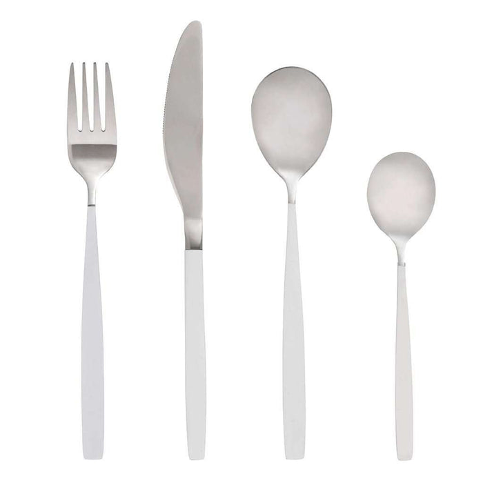 Set Tacamuri din Inox Argintii cu Alb(set 4) Nordal
